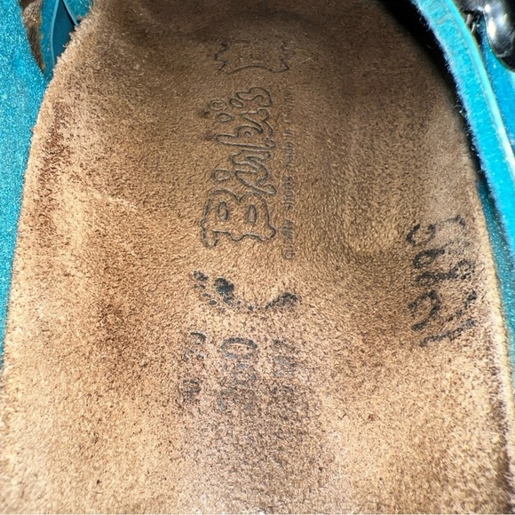 Birkenstock Birkis Freeport Burko-Flor Uppers Perforated 2 Strap Aqua Women Sz 9 - Picture 11 of 11